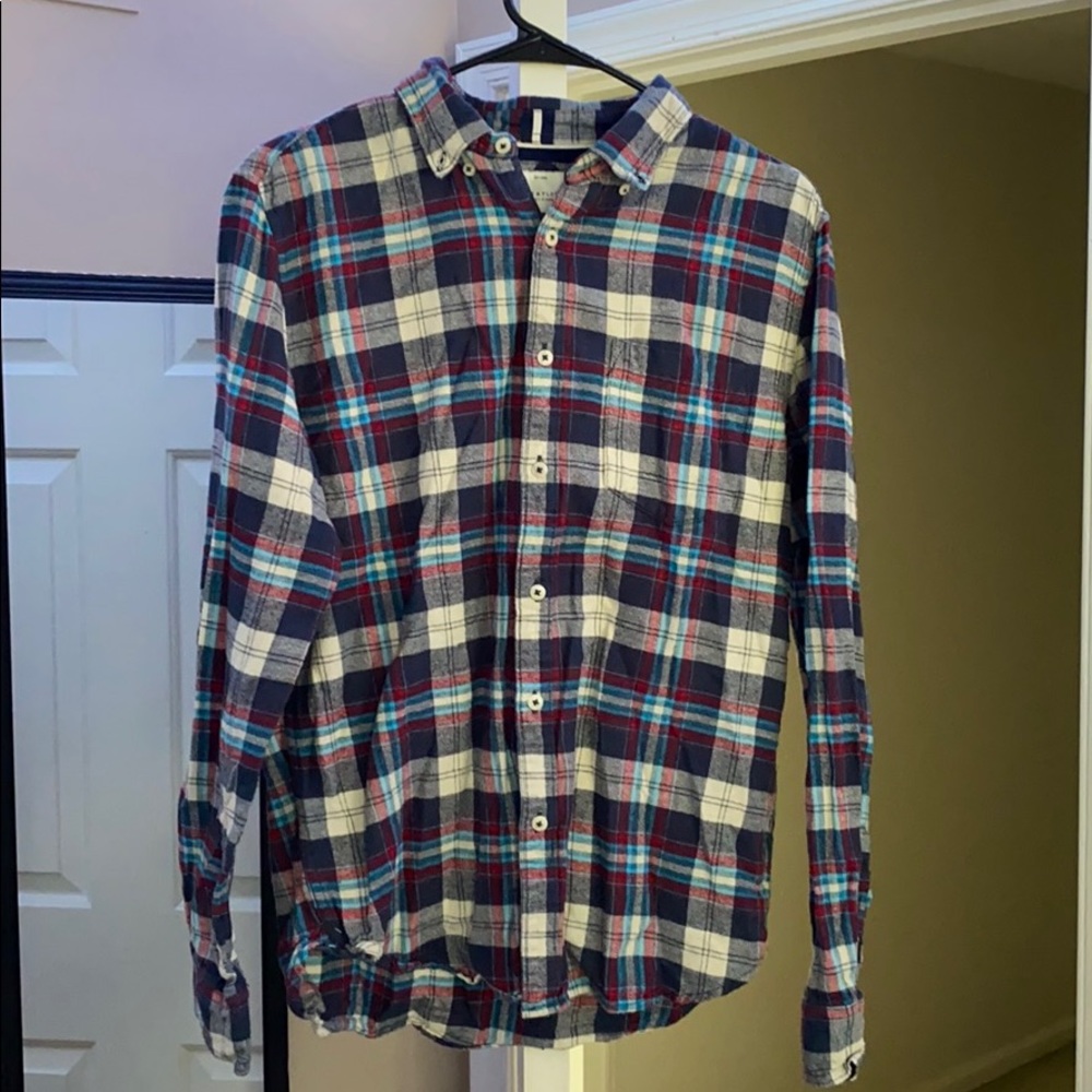 Denim & Flower Flannel White/Light Blue/White